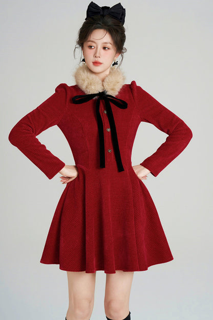 Sweet Fur A-line Dress