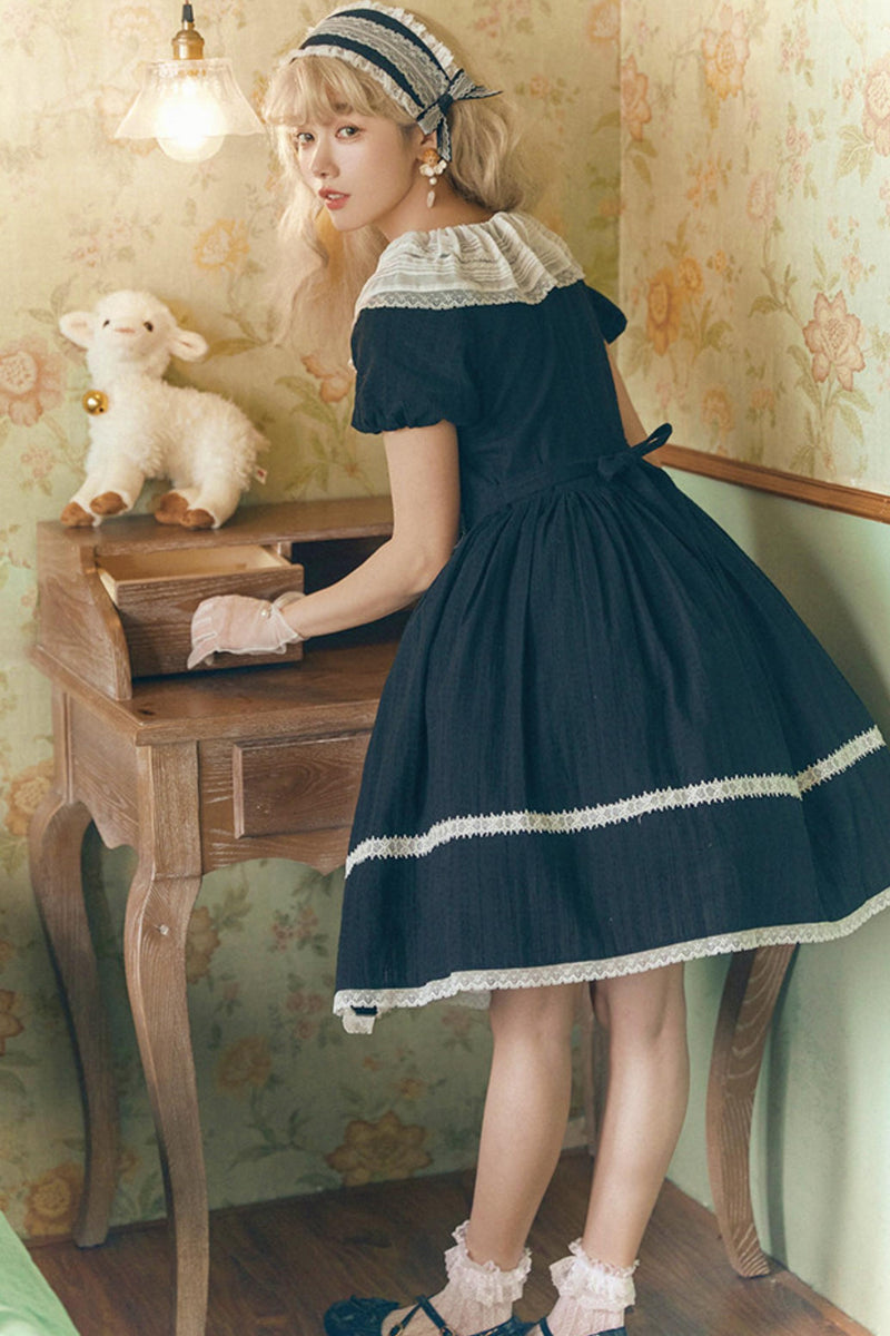 Lace Ribbon Maid Lolita Dress