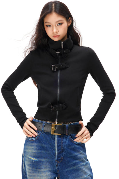 Cyberpunk Slim Fit Zip Tops