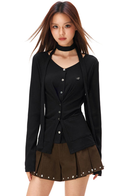 Fine Ribbed Knit Cardigan