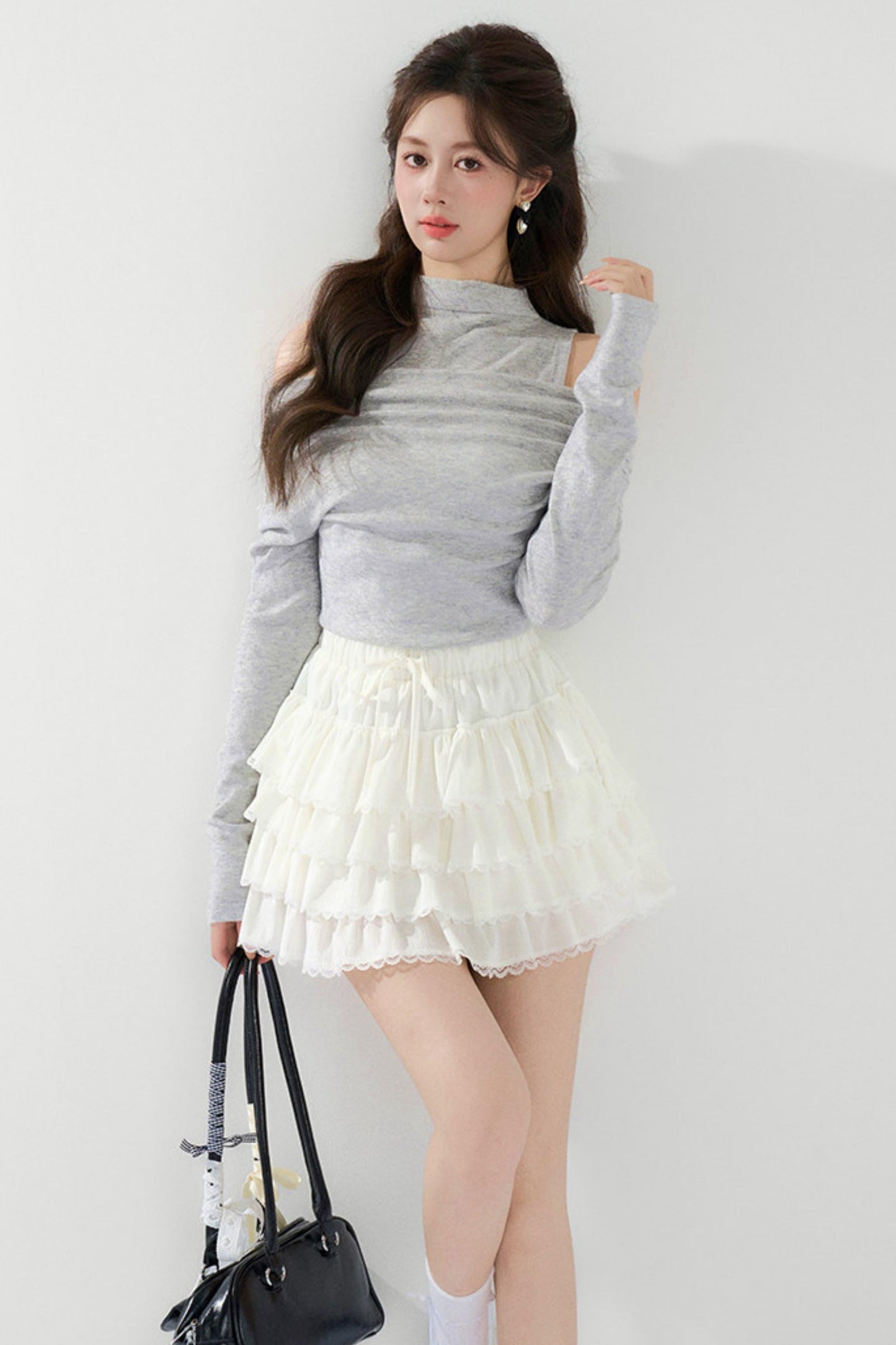 French Knit Off-shoulder Top