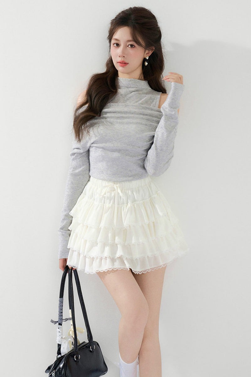 French Knit Off-shoulder Top