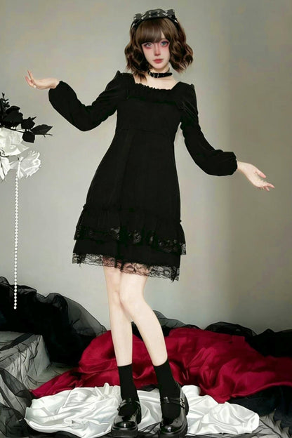 Black Lace Gothic Dress