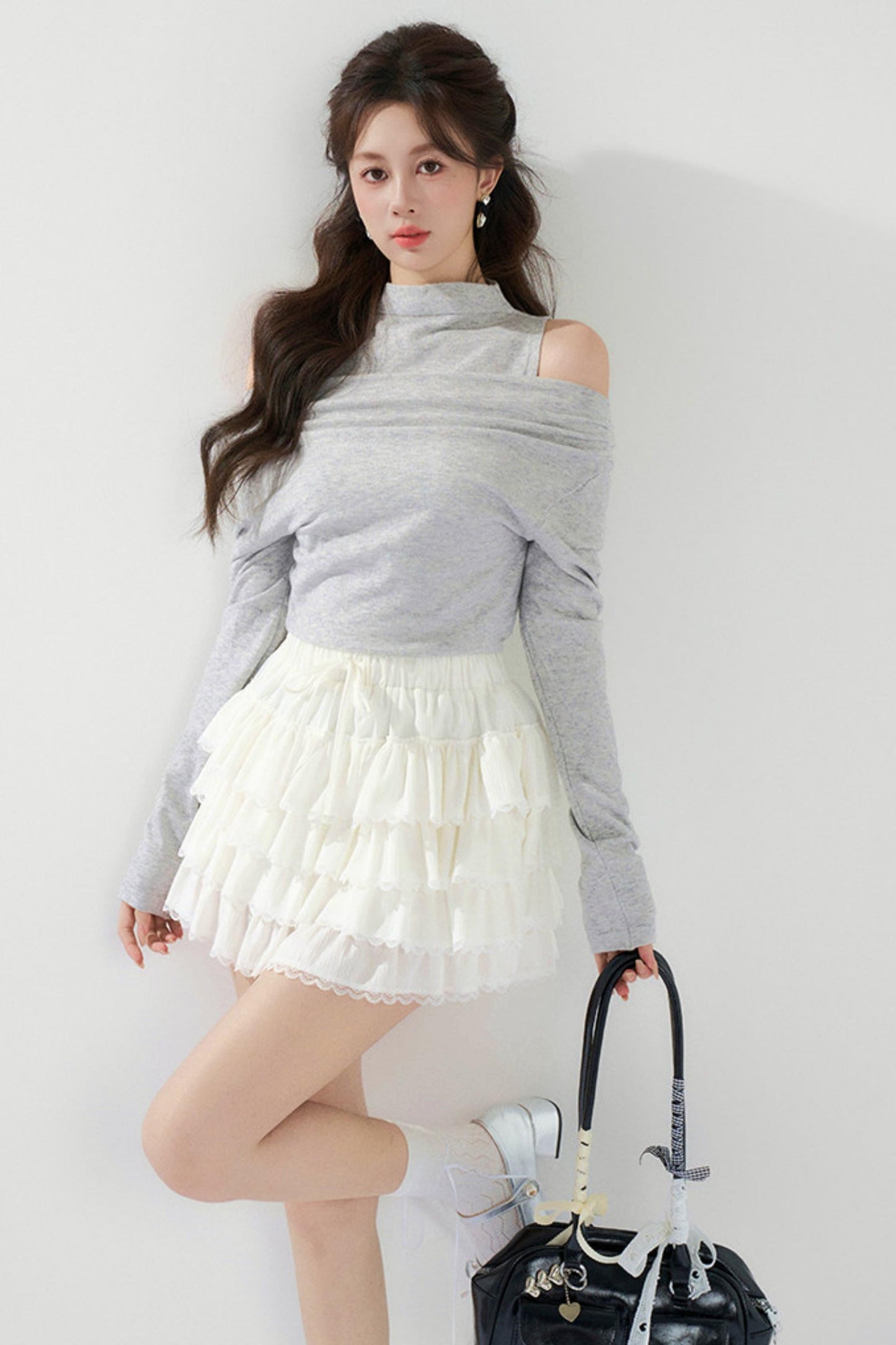 French Knit Off-shoulder Top