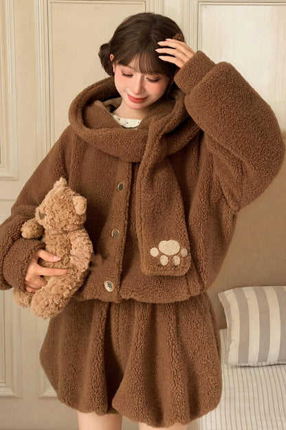 Bear Hooded Fleece Jacket + Pants