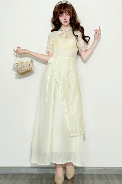 White Chinese-style Dress