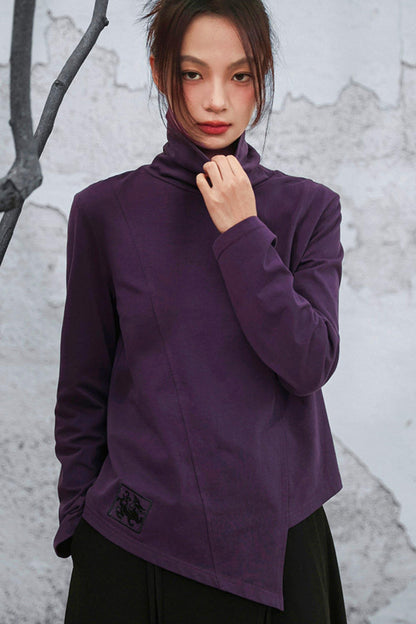 Mode Purple Turtleneck Top