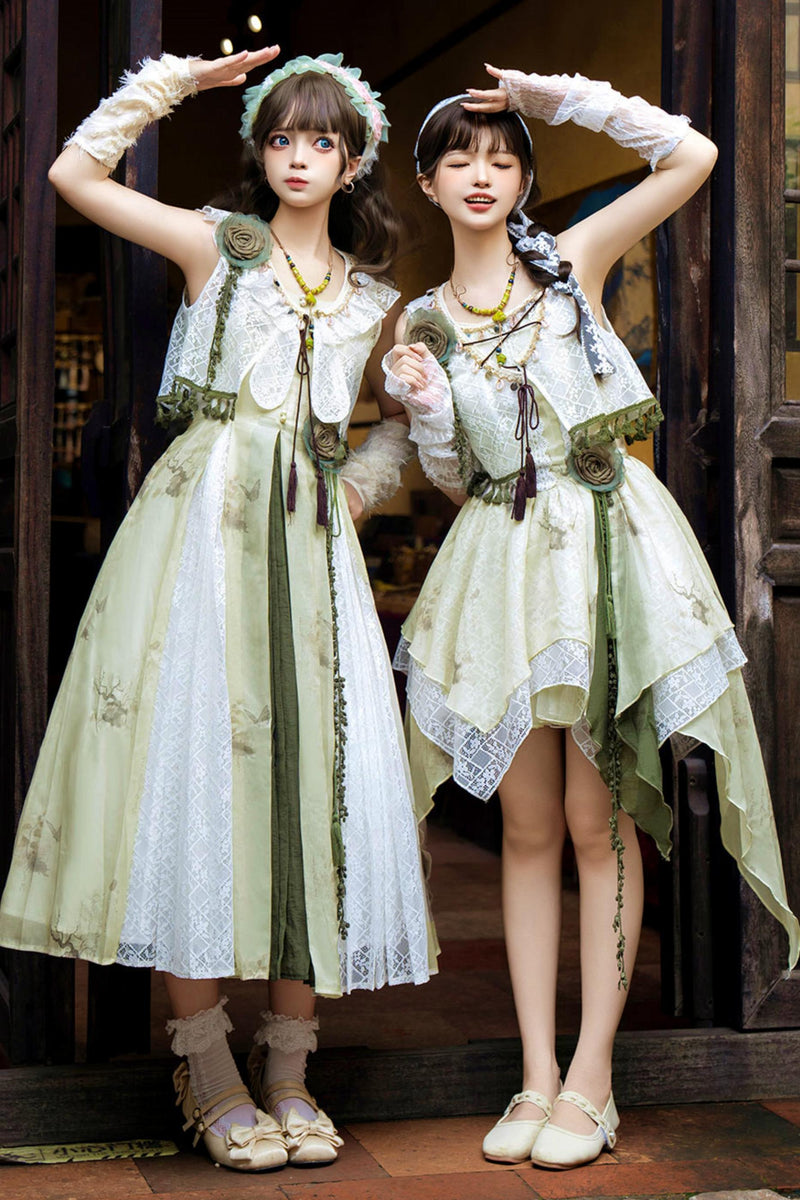 Sweet Resort Style Lolita Sand Dress Set
