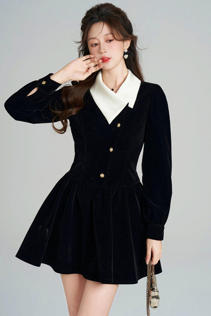 Black Velvet Hepburn Dress