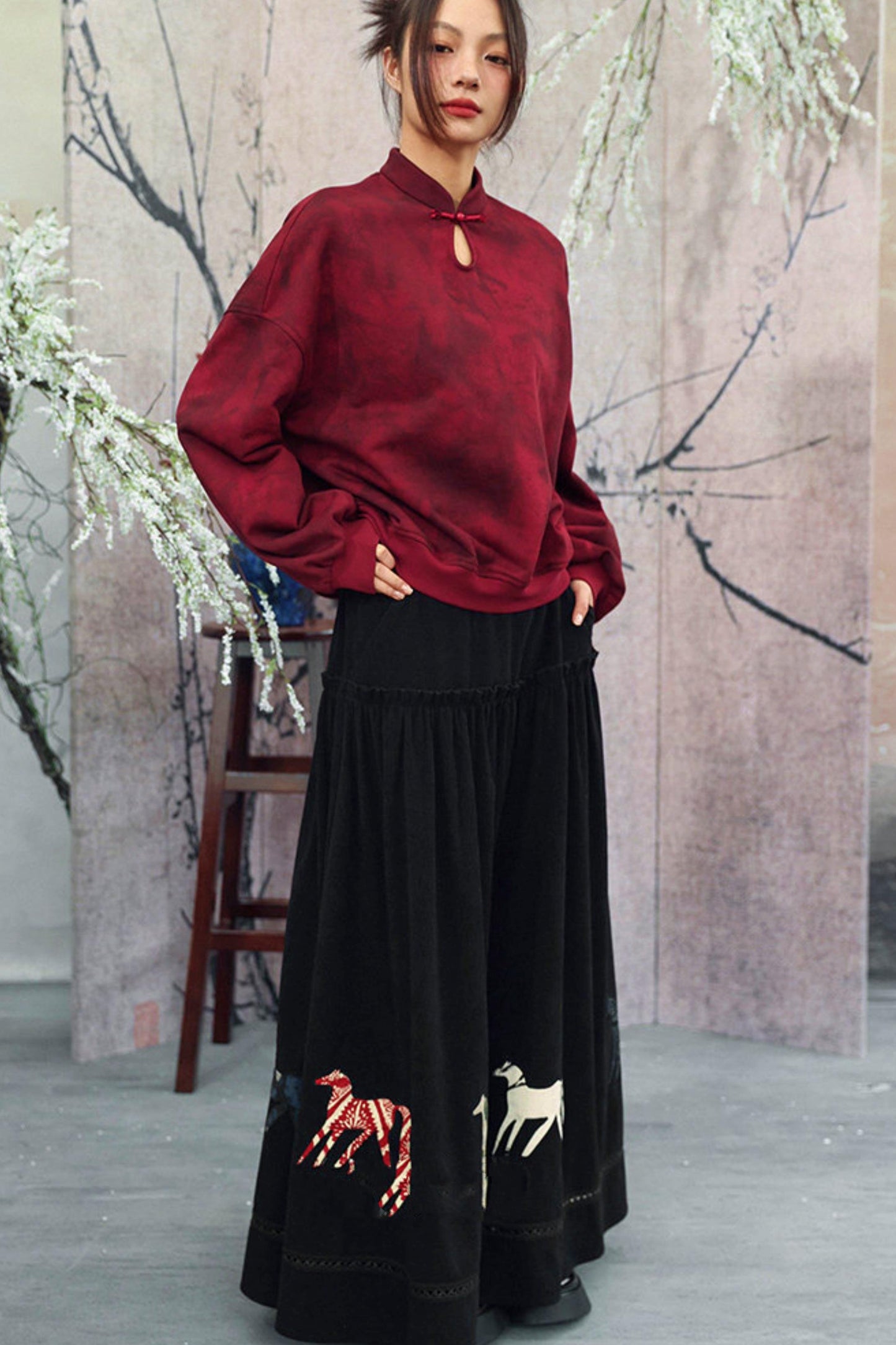 Gradient Stand Collar Shirt