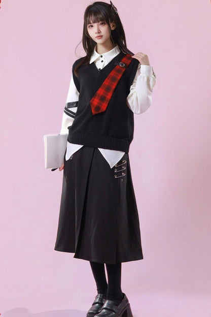 Patchwork Two Piece Tie Design Top