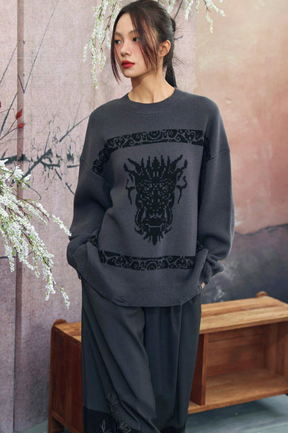 Dragon Shadow Knitted Sweater