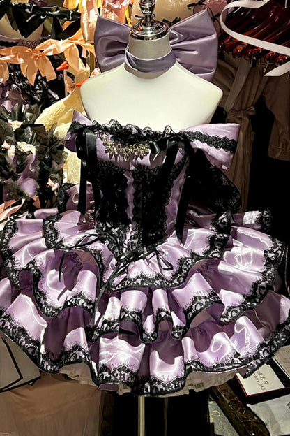 [pre-order] Romantic Purple Lace Dress + Accessories