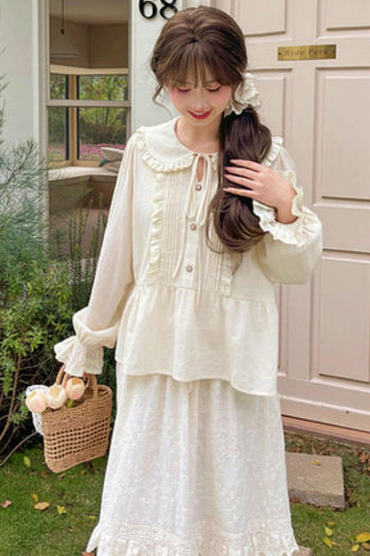 Pure Cotton Doll Collar Blouse