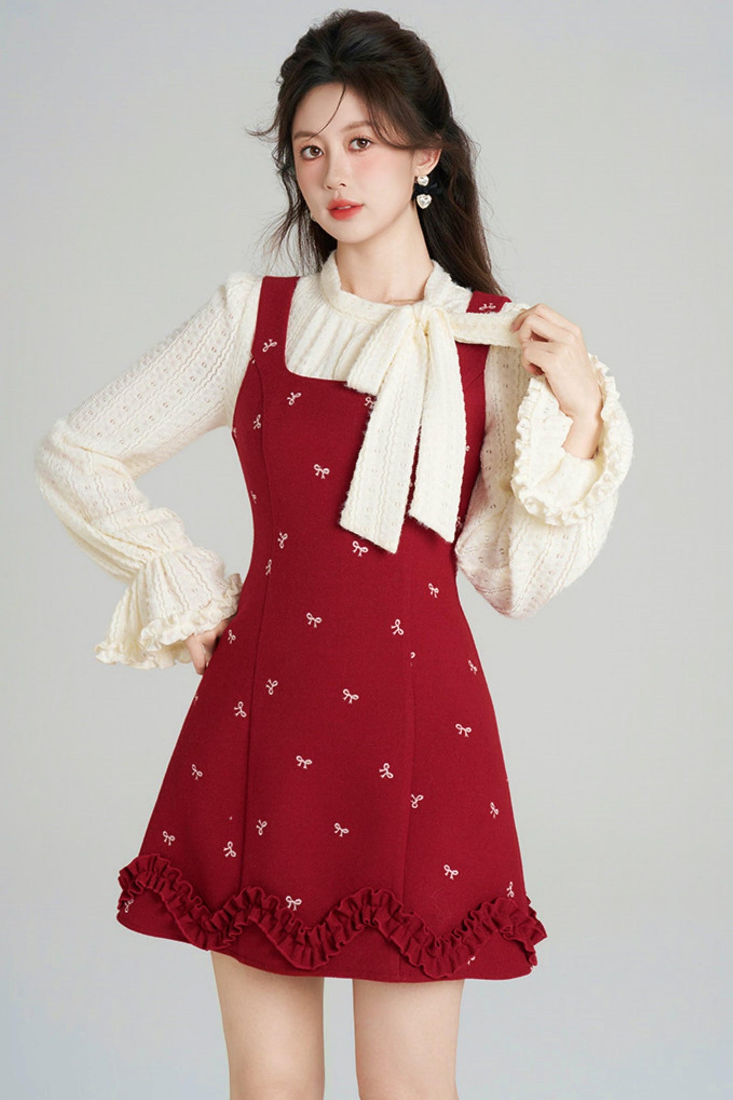Sweet Red Vest Dress + Tops