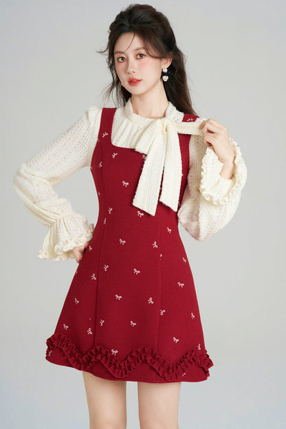 Sweet Red Vest Dress + Tops