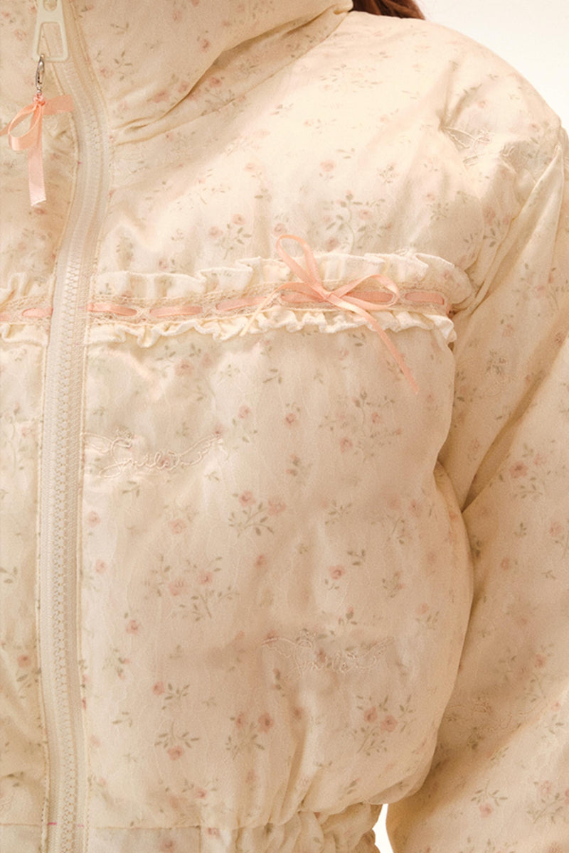 Sweet Lace Down Jacket + Skirt