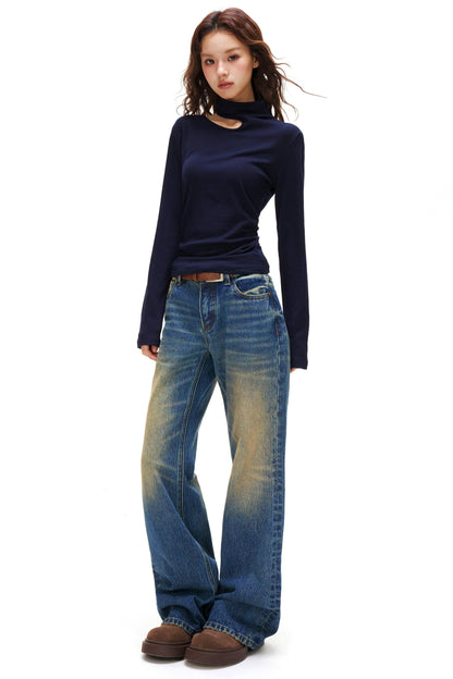 Cut Design Turtleneck Top