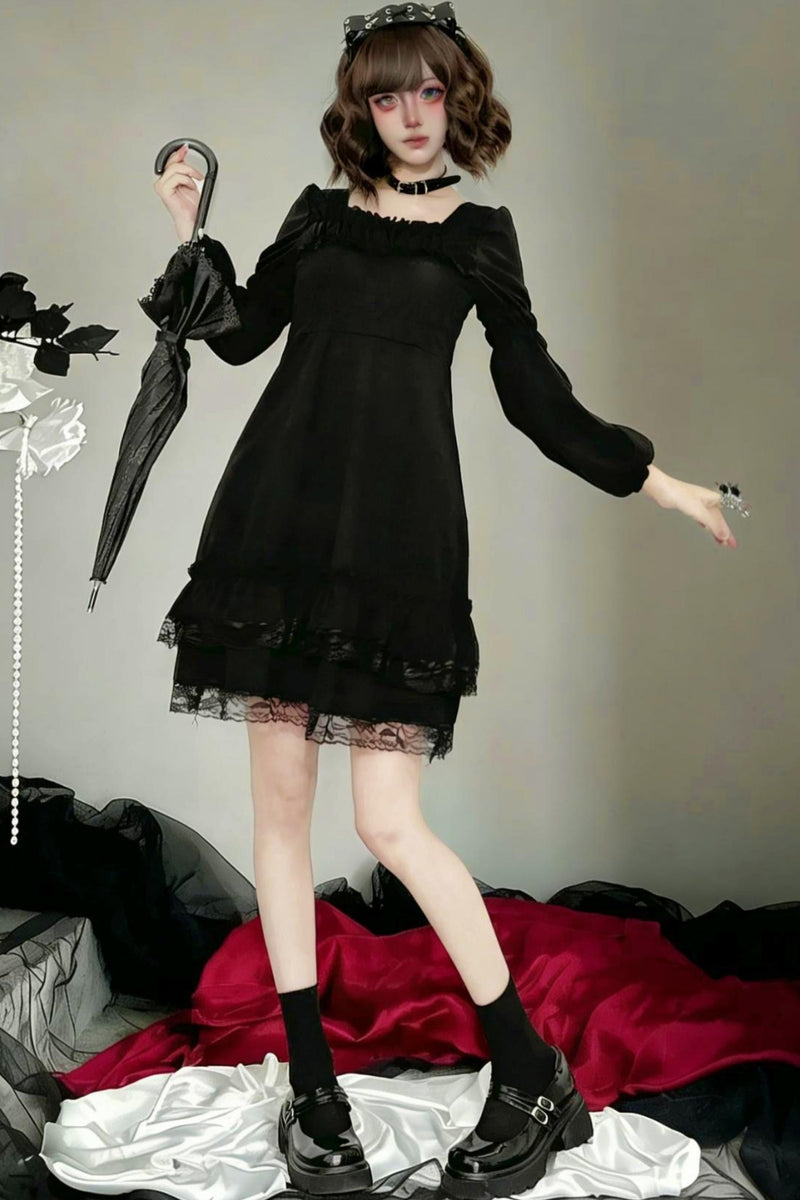 Black Lace Gothic Dress