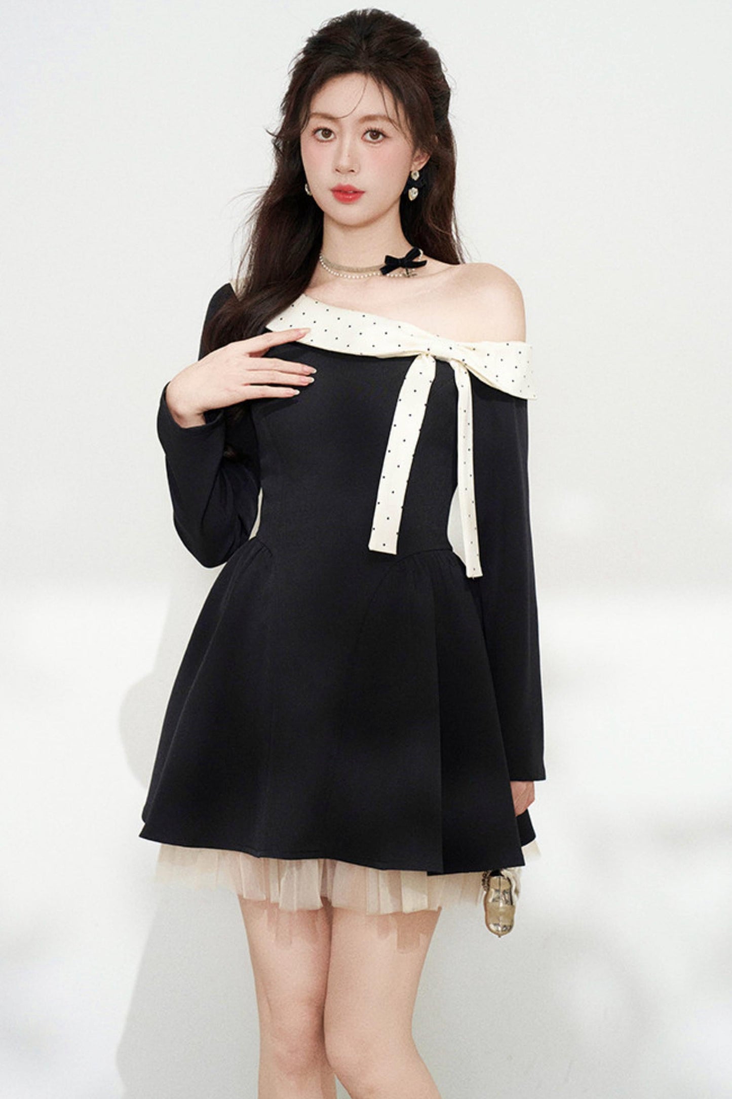 French Sweet Off Shoulder Dress