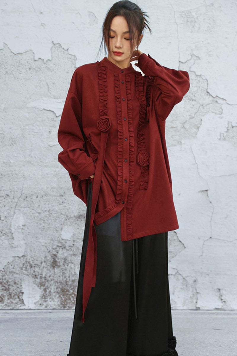Burgundy Rose Blouse