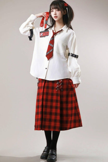 Leather Trim Shirt + Tie
