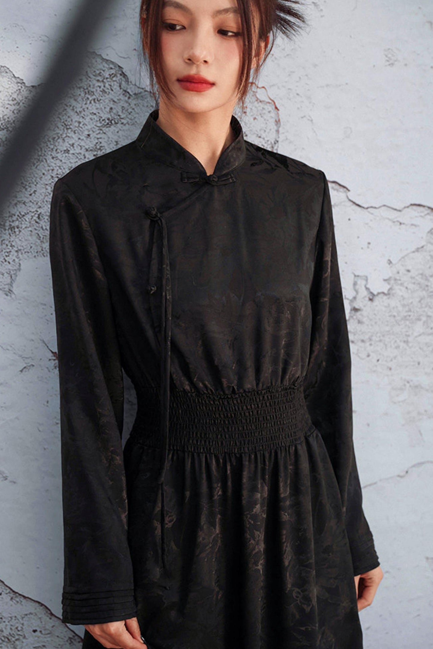 Jacquard Waist Cinched Dress