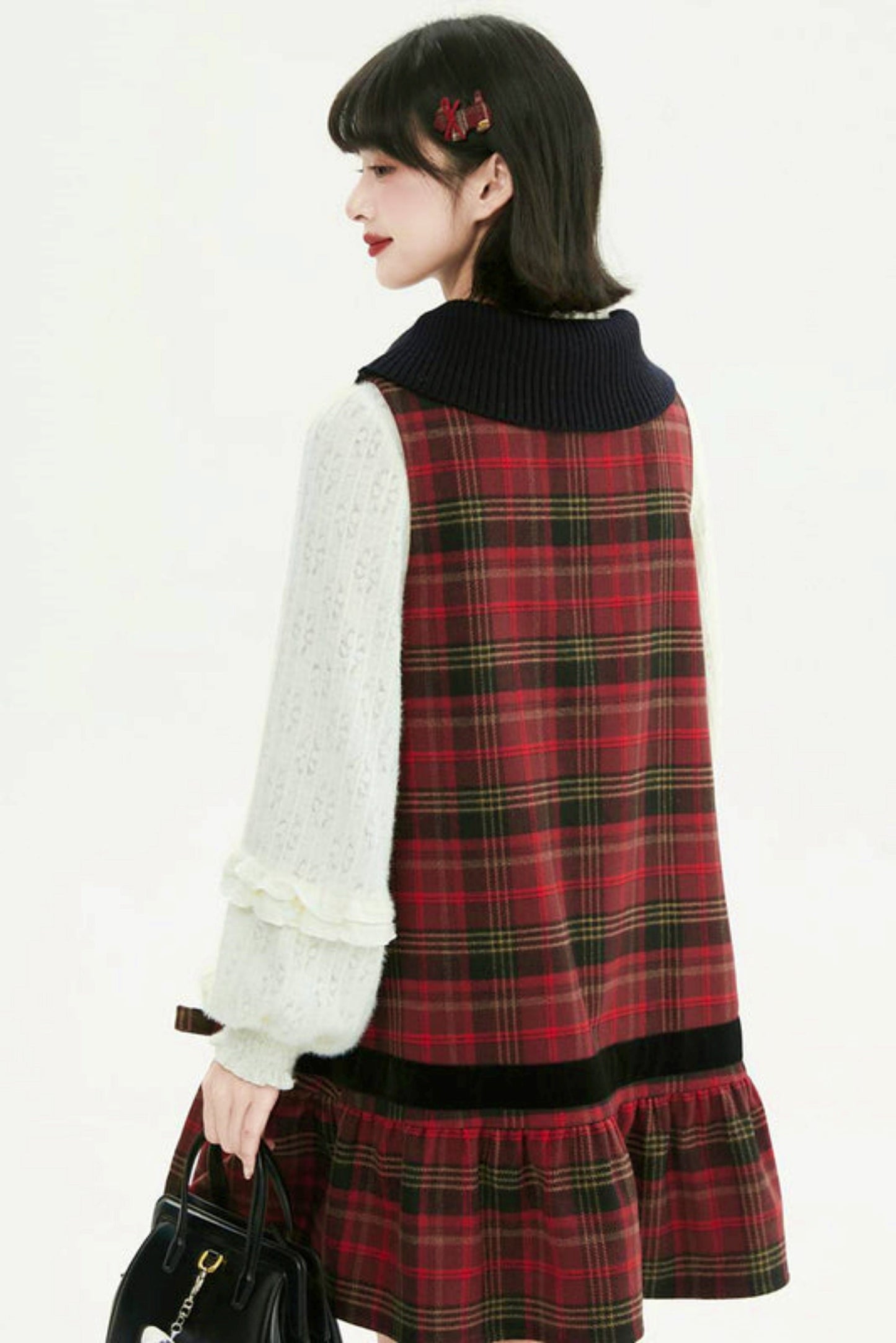 Holiday Bear Red Plaid Dress