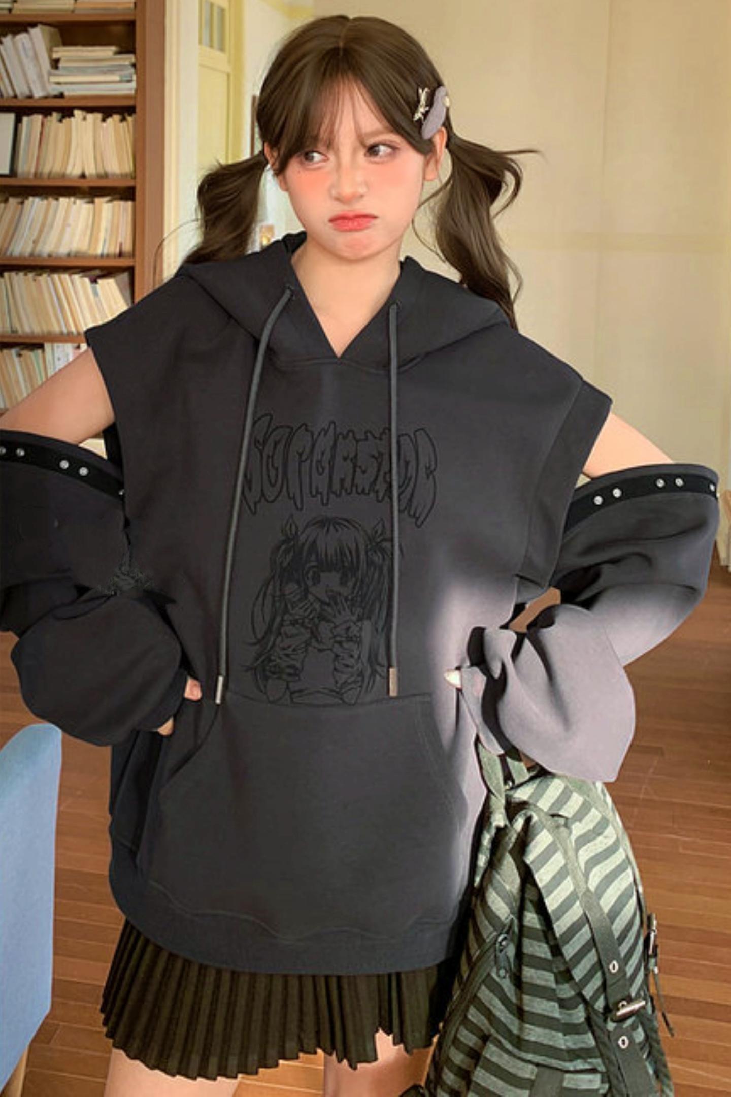 Sweet Dark Cut Hooded Top