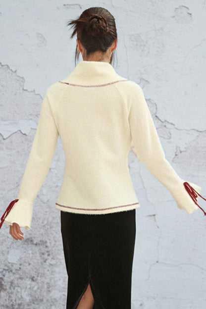 Color Blocked Plush Knit Sweaters