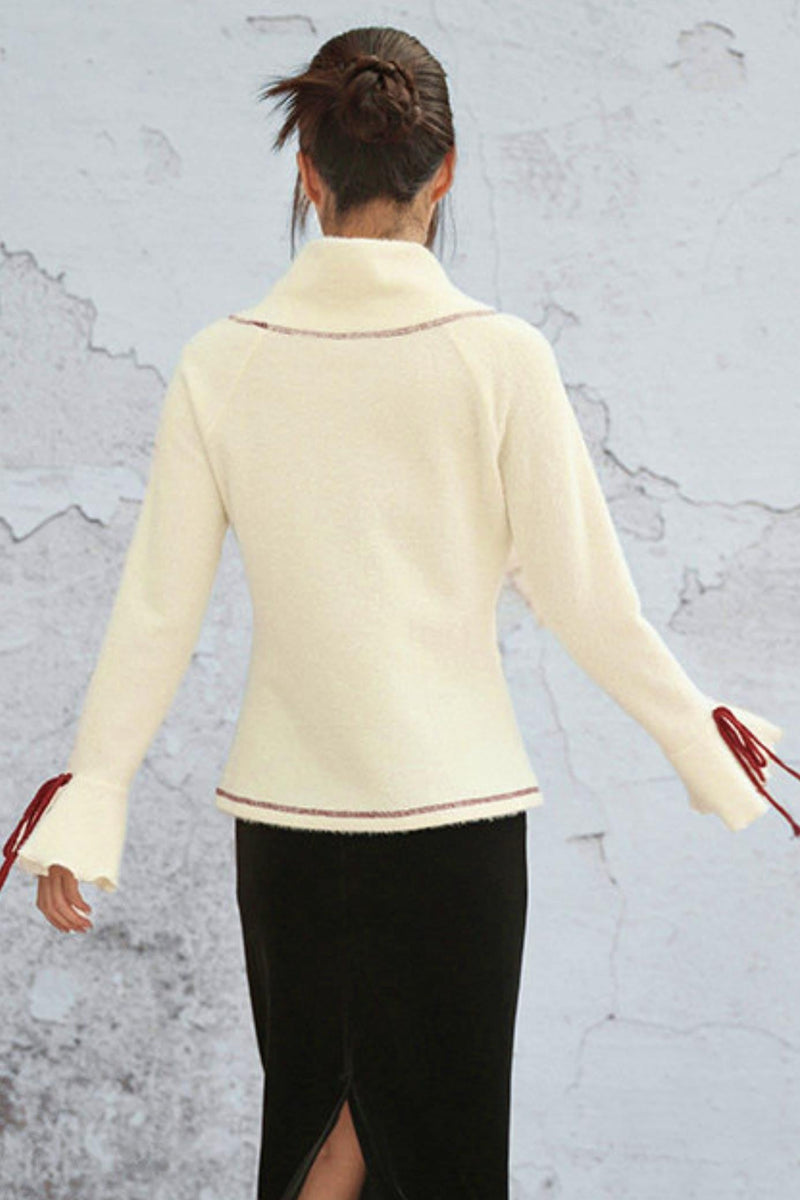Color Blocked Plush Knit Sweaters