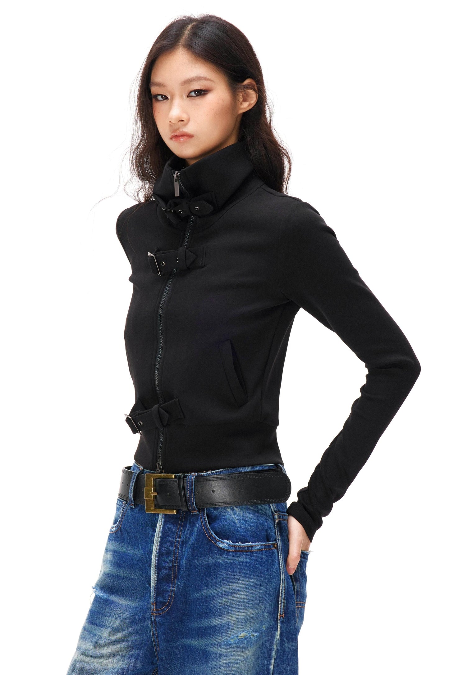 Cyberpunk Slim Fit Zip Tops