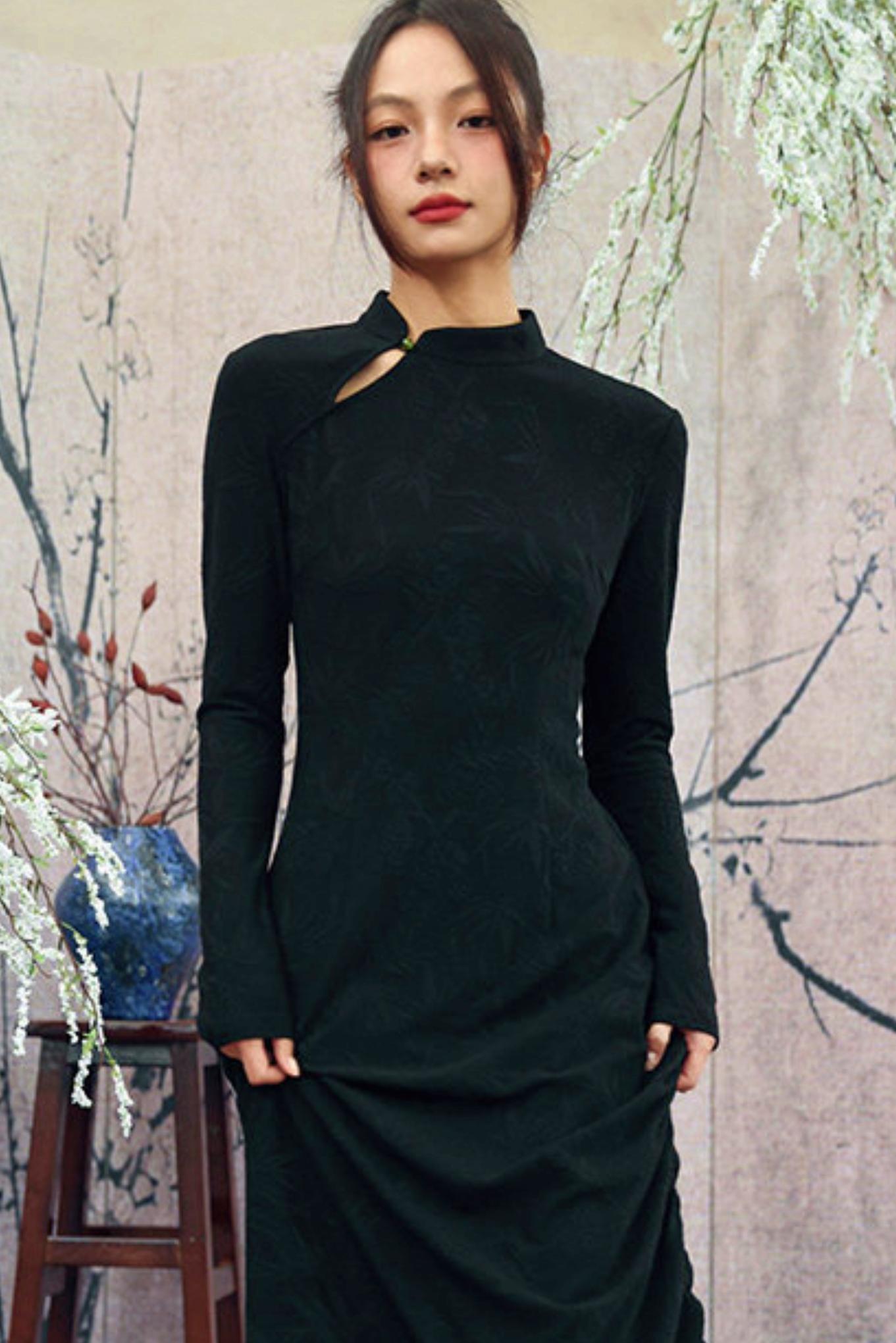 Drawstring Chinese-style Dress