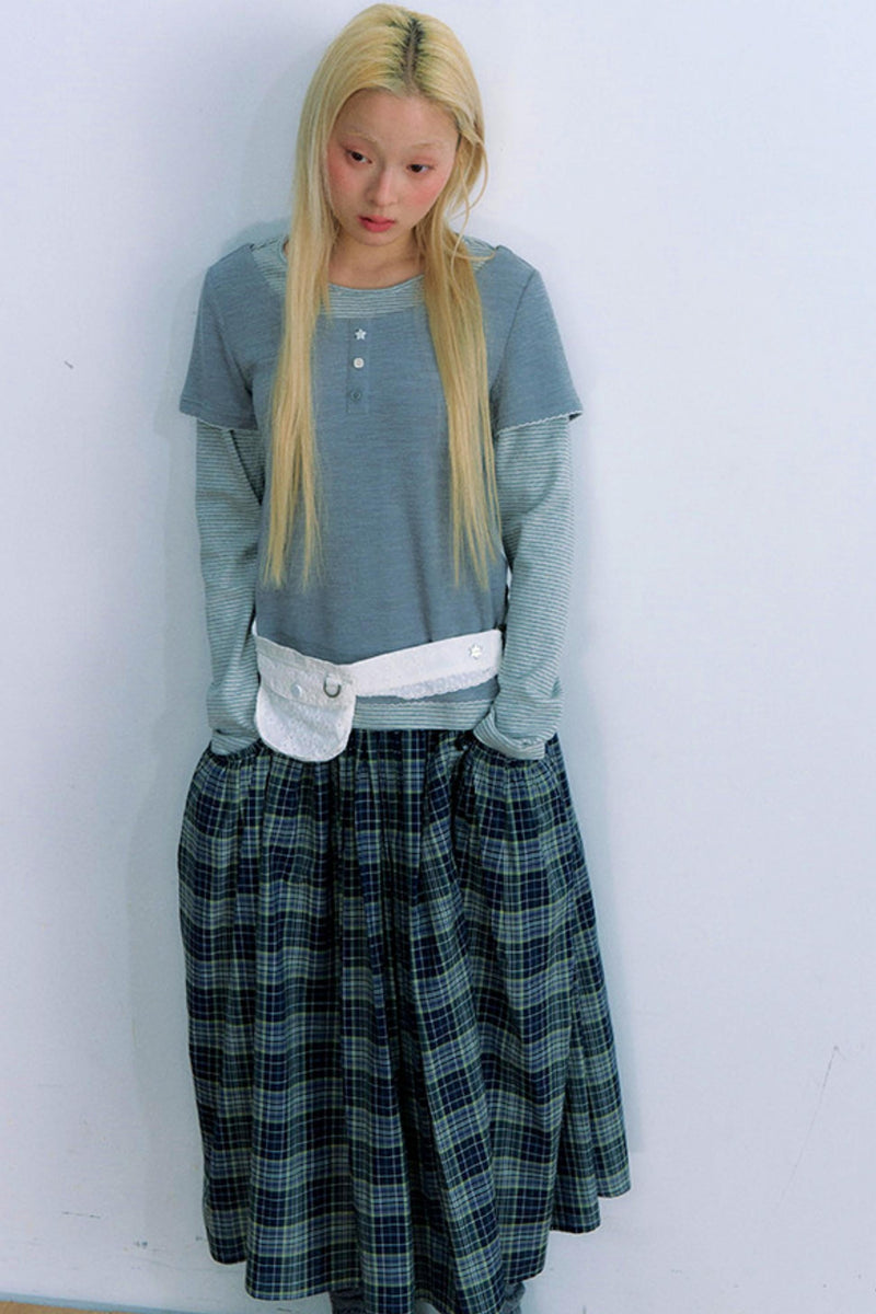 Contrast Color Layered Top