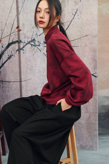 Gradient Stand Collar Shirt