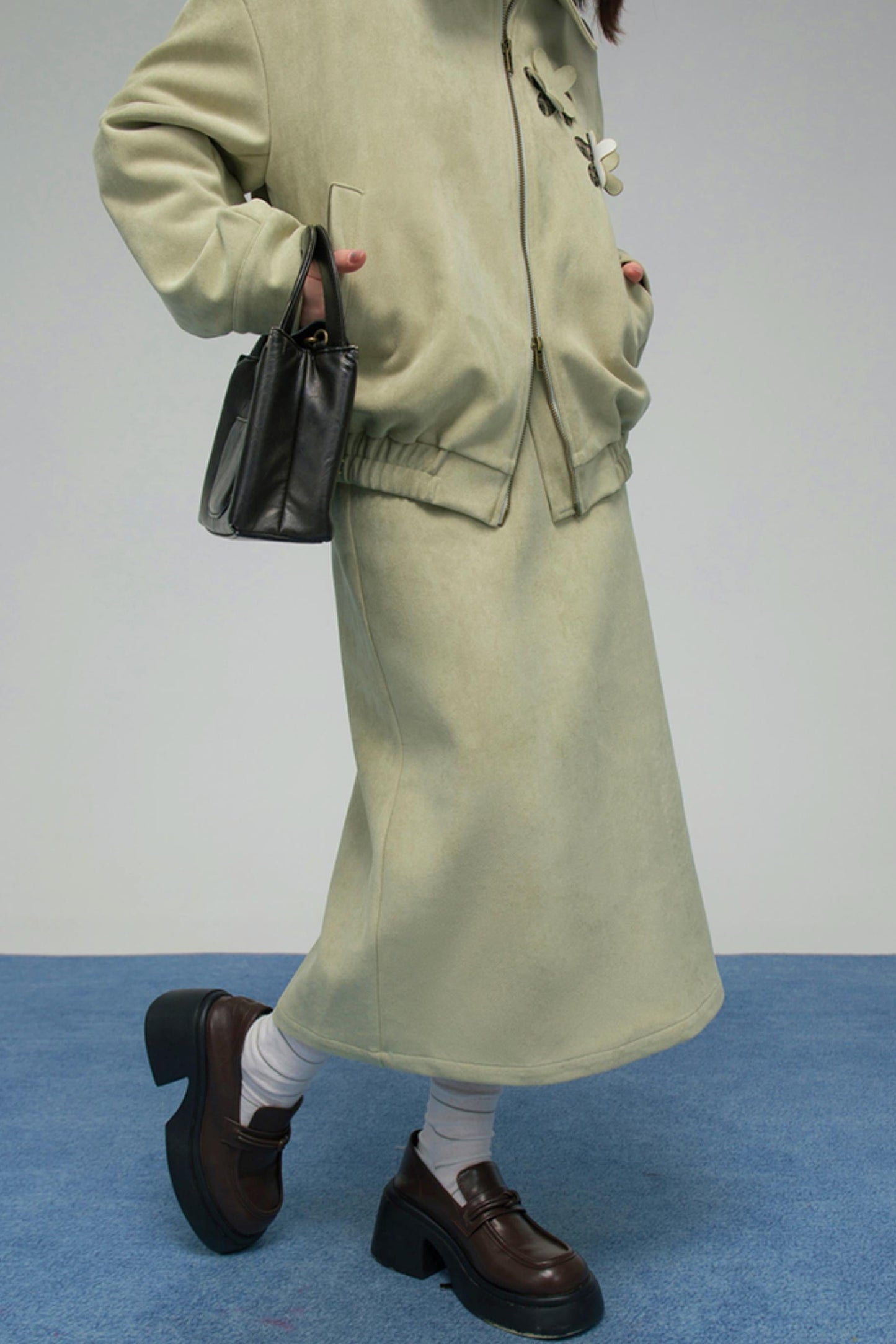 Retro Patchwork Jacket + Skirt