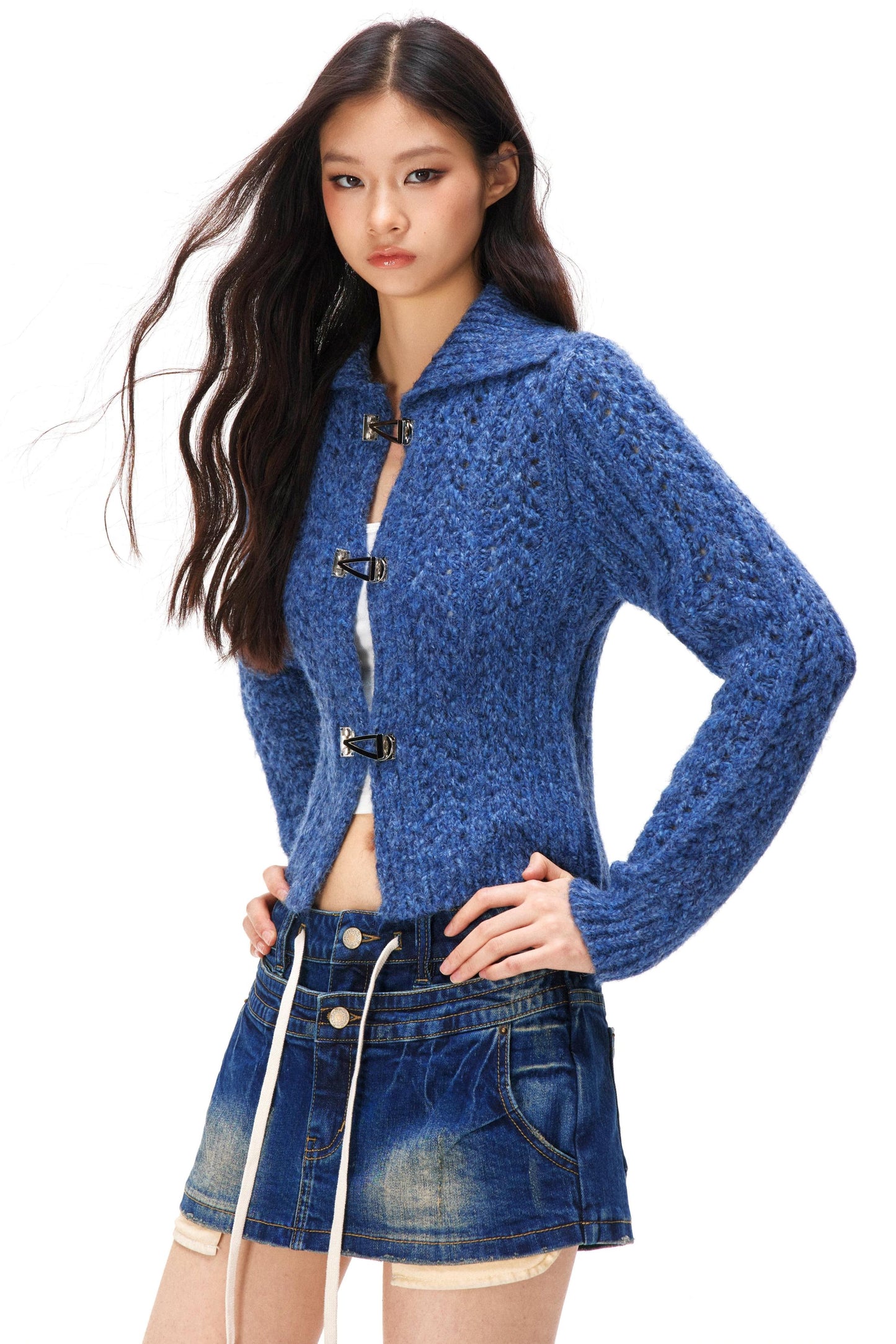 Y2k Hollow Out Knit Cardigan