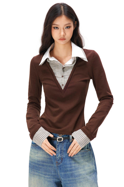 Retro Knit Patchwork Top