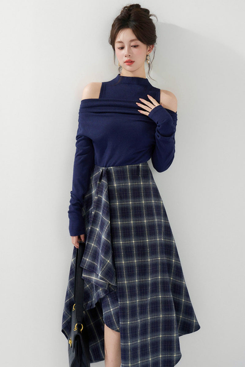 French Knit Off-shoulder Top