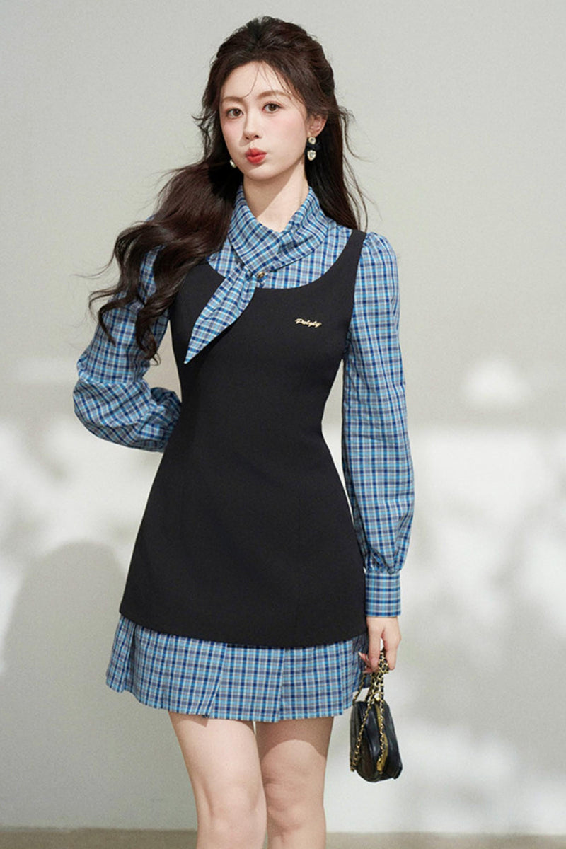Plaid Patchwork Dress