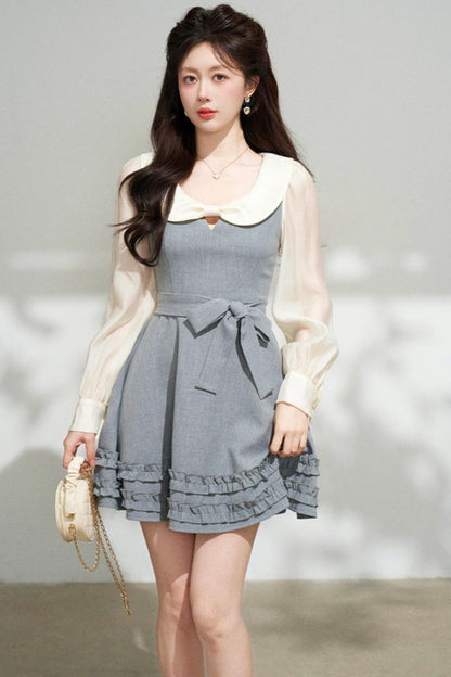 Faux Two Piece Grey Dress