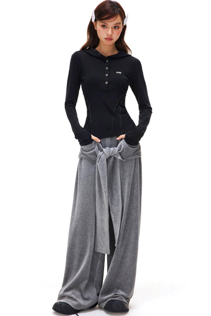 Slim Fit Hooded Top