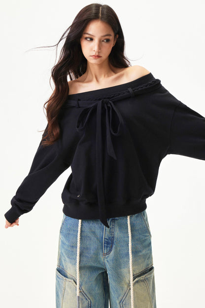 Retro Hand Knit One Shoulder Top
