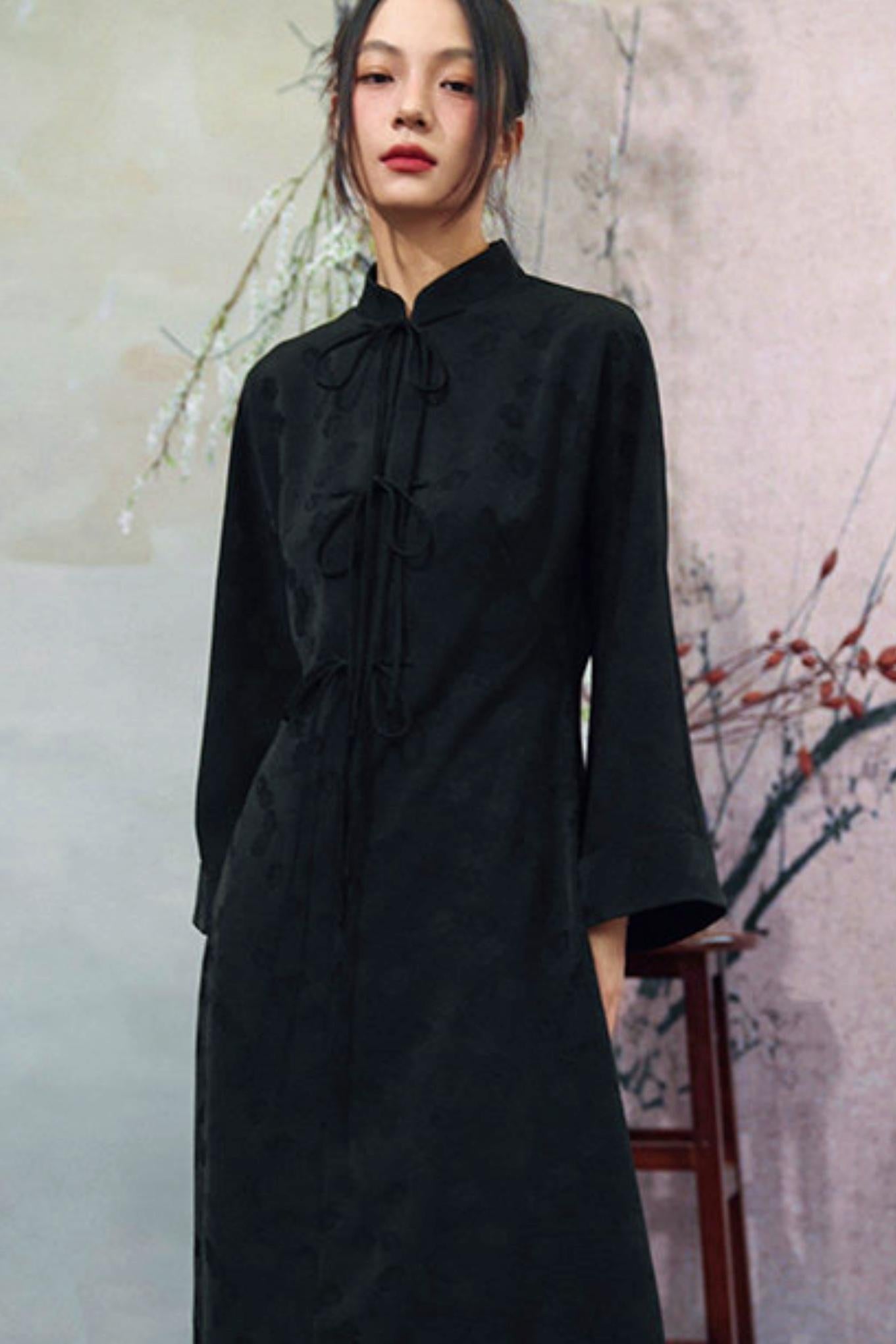 Jacquard Chinese-style Long Dress