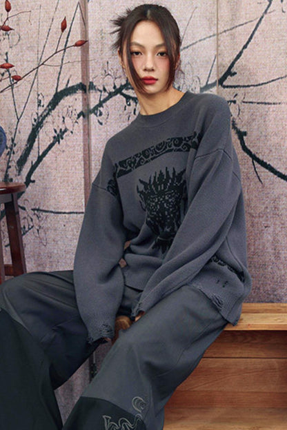Dragon Shadow Knitted Sweater