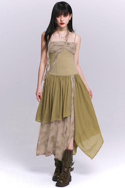 Dark Camisole Irregular Dress