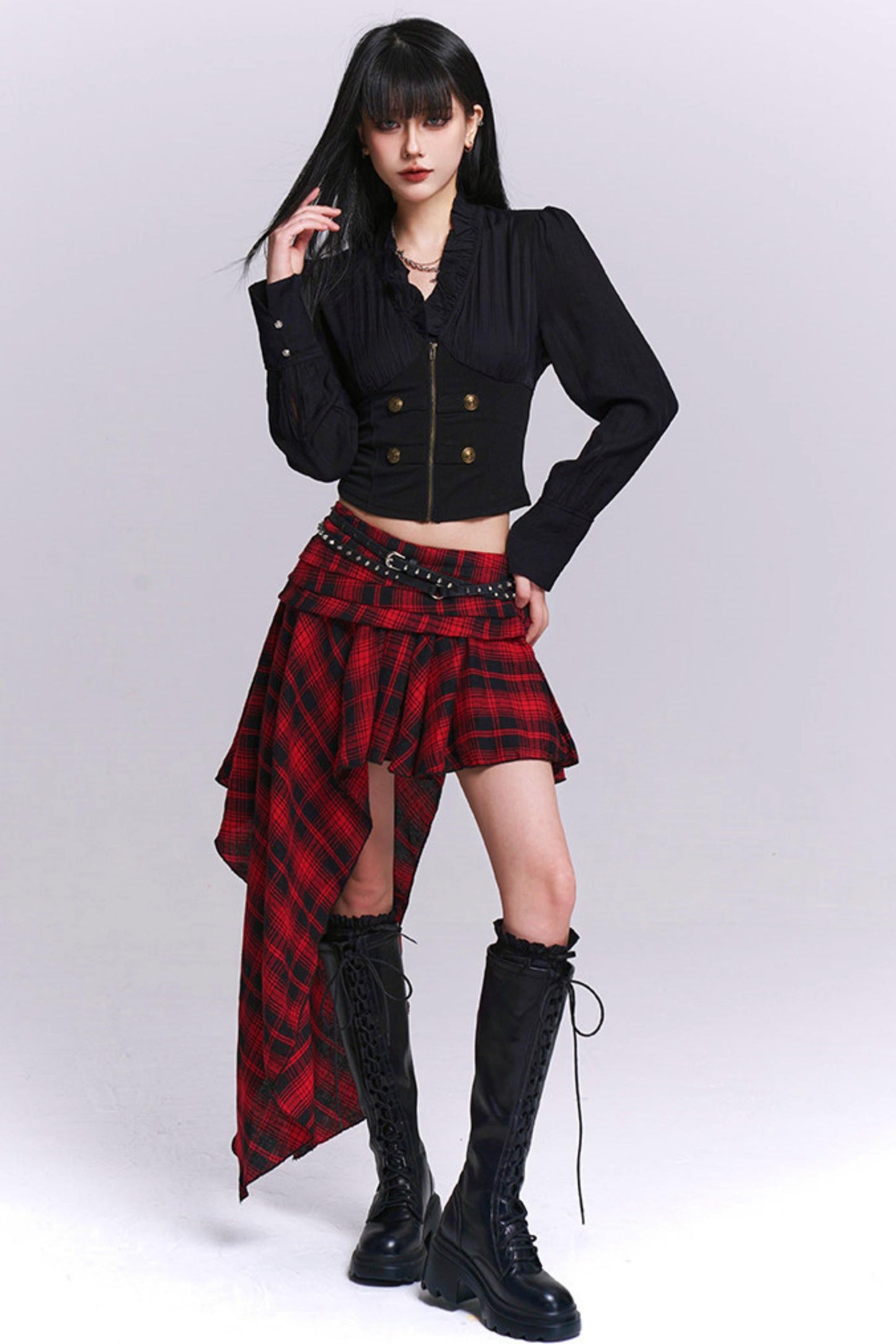Black Ruffled Blouse