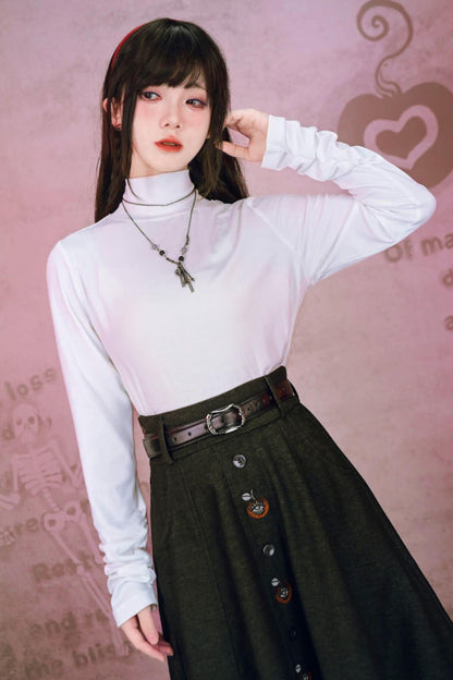 Bar Style Ruched High Neck Blouse