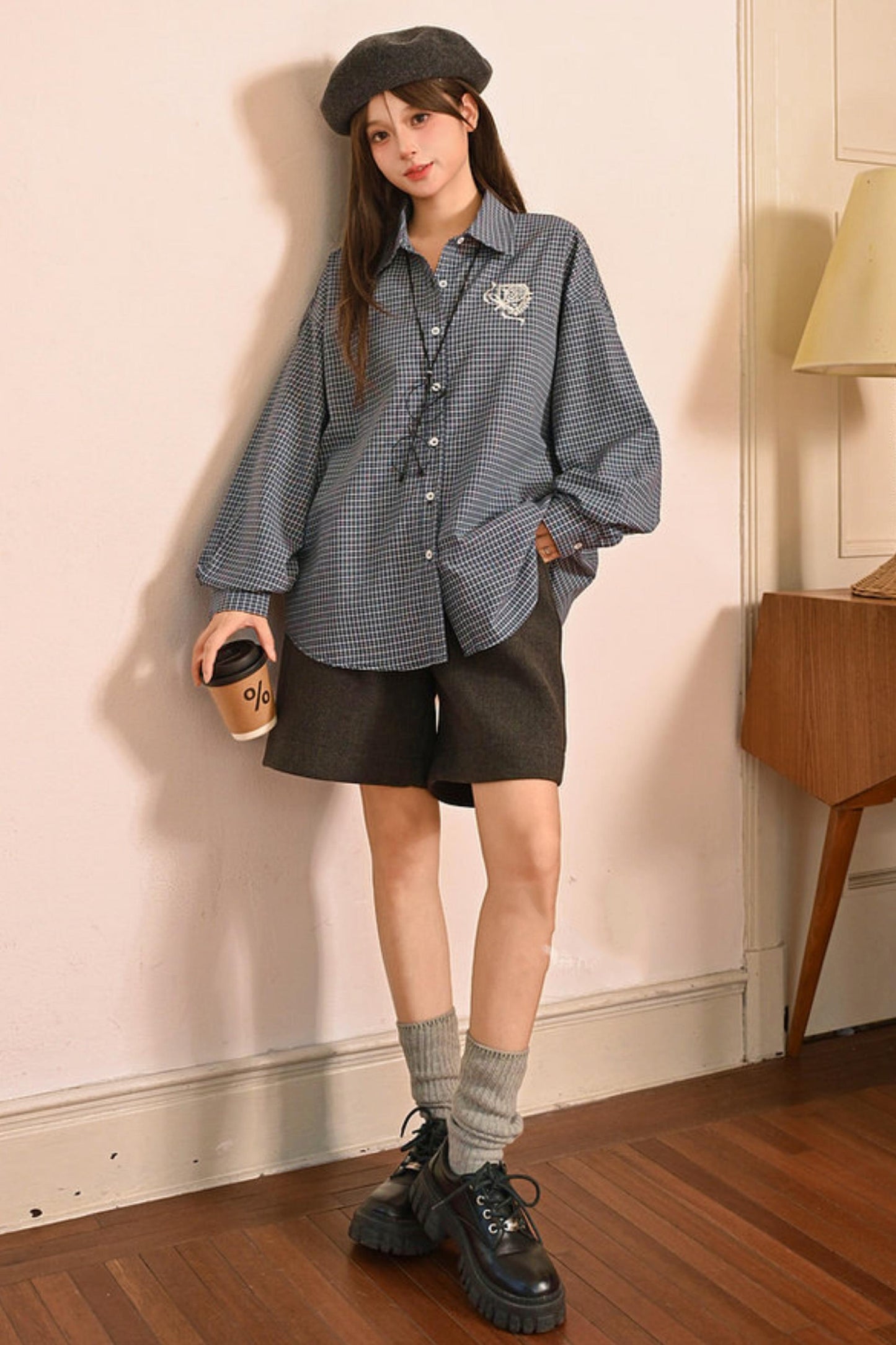 Plaid Loose Academy Blouse