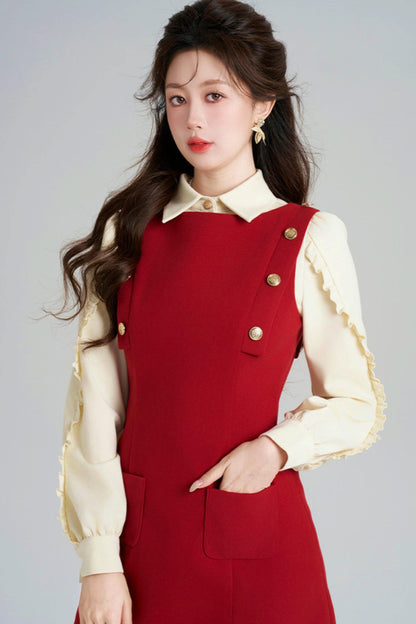 French Retro A-line Dress + Top